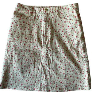 Vintage Jackpot Cream & Pink Floral Midi Skirt Cottagecore Size 0